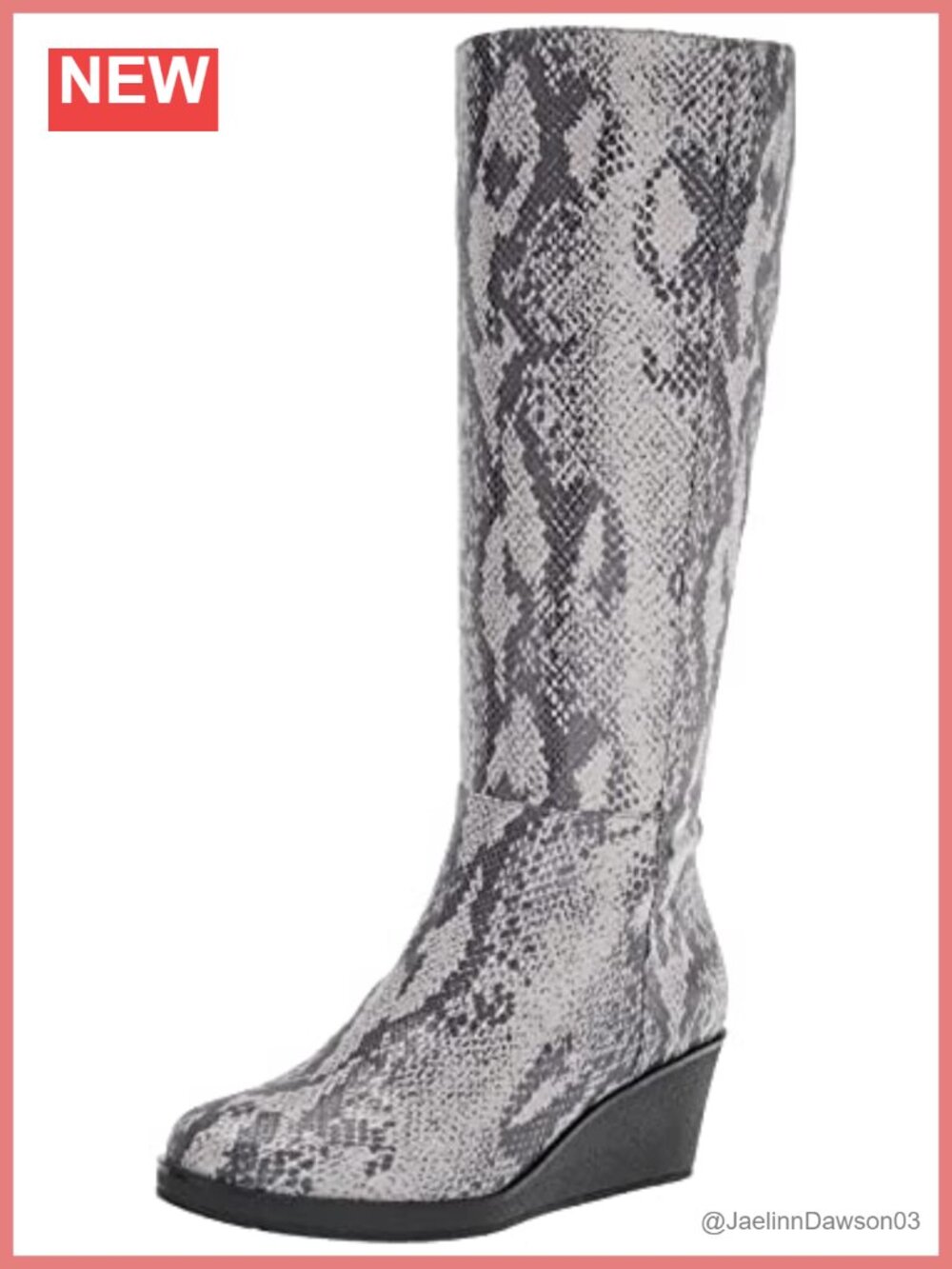 Knee-High Wedge Boots Synthetic Round Toe Zip Work